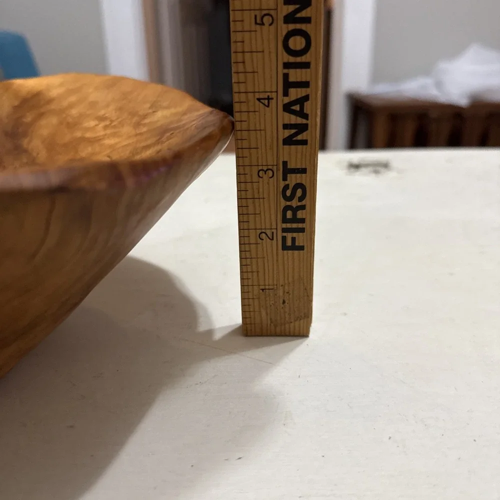 Vintage hand carved Teak wood Decorative Bowl Natural Wood Dough Bowl